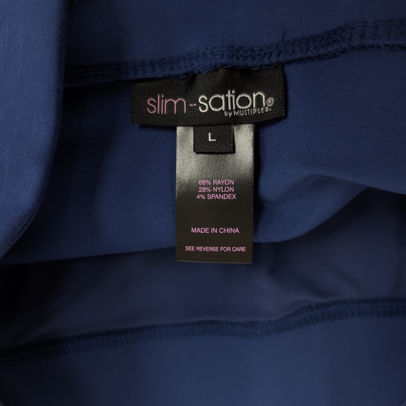 Slimsation Thick Blue Capri Leggings Size Large NWT [294] - Picture 5 of 8